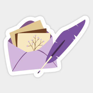 Letter Writing (purple) Sticker